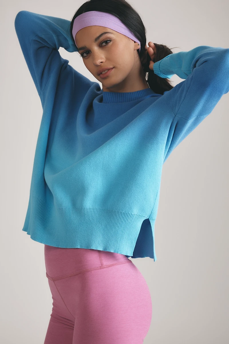 Beach Riot Callie Ombré Oversized Crew-Neck Sweater