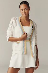Beach Riot Gene Colorblock Open-Stitch Cardigan