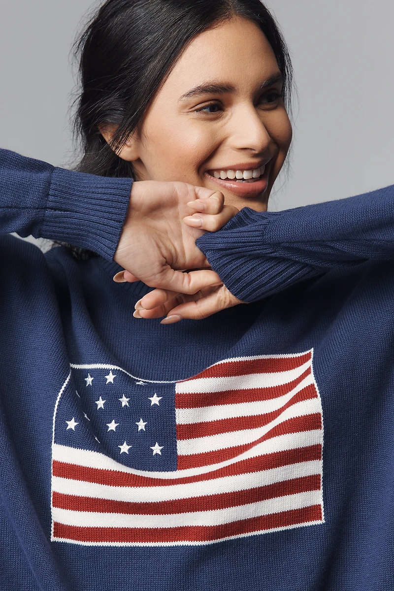Beach Riot x Anthropologie Callie Americana Sweater