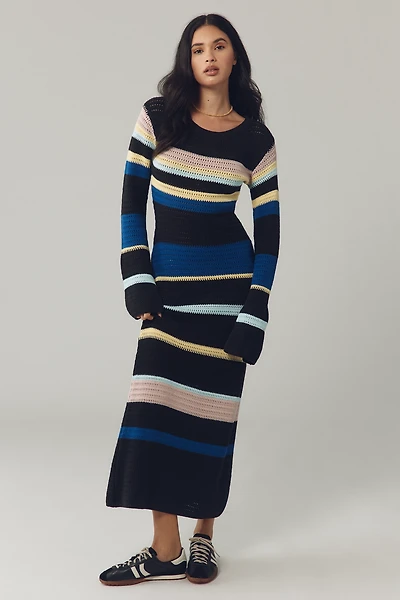 Spiritual Gangster Giselle Long-Sleeve Crochet Midi Dress