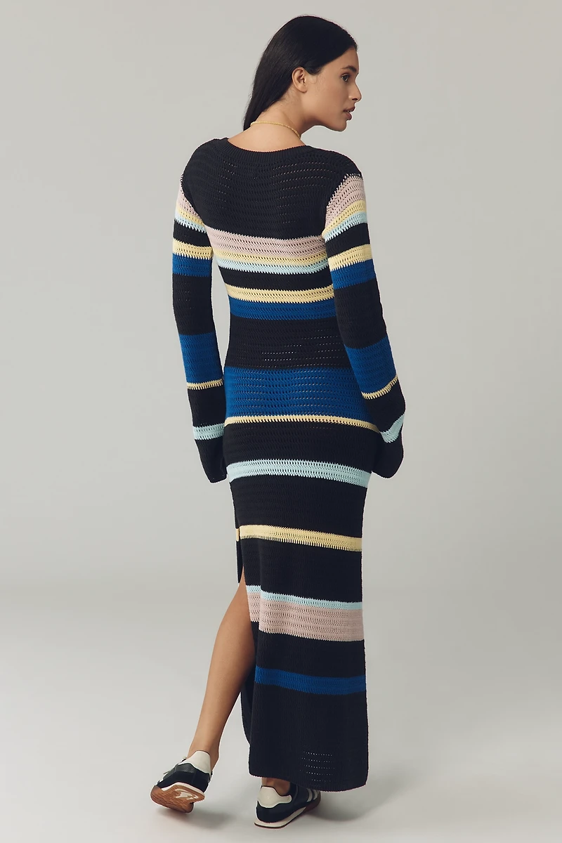 Spiritual Gangster Giselle Long-Sleeve Crochet Midi Dress
