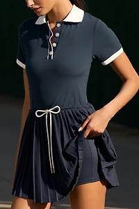 Varley Paloma Short-Sleeve Court Mini Dress