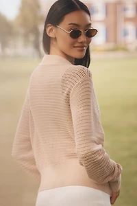 Varley Lai Cotton Long-Sleeve Zip-Front Knit Jacket