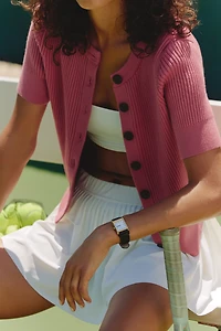 Varley Micha Short-Sleeve Cardigan Sweater