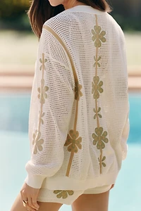 Celandine Cotton Pointelle  Surf Cardigan