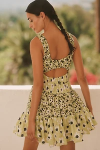 Celandine Tiered Smocked Cutout Mini Dress