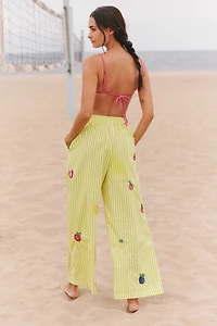 Celandine Embroidered Wide-Leg Pants