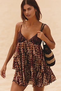 Celandine Shell Cutout Mini Babydoll Dress