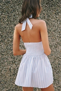 Celandine Cotton Halter Mini Shirt Dress