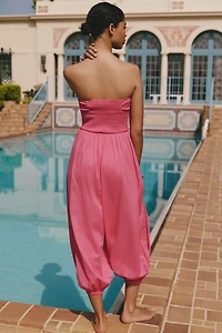 Celandine 100% Cotton Strapless Tie-Front Jumpsuit