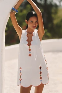 Celandine Scalloped Cutout Mini Shift Dress