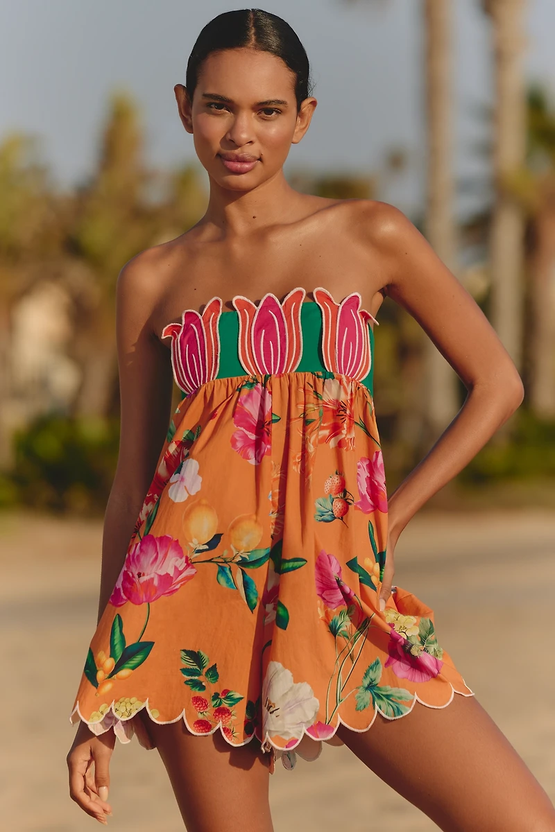 Celandine Strapless Tulip Babydoll Romper