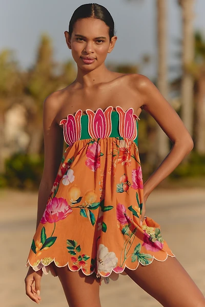 Celandine Strapless Tulip Babydoll Romper