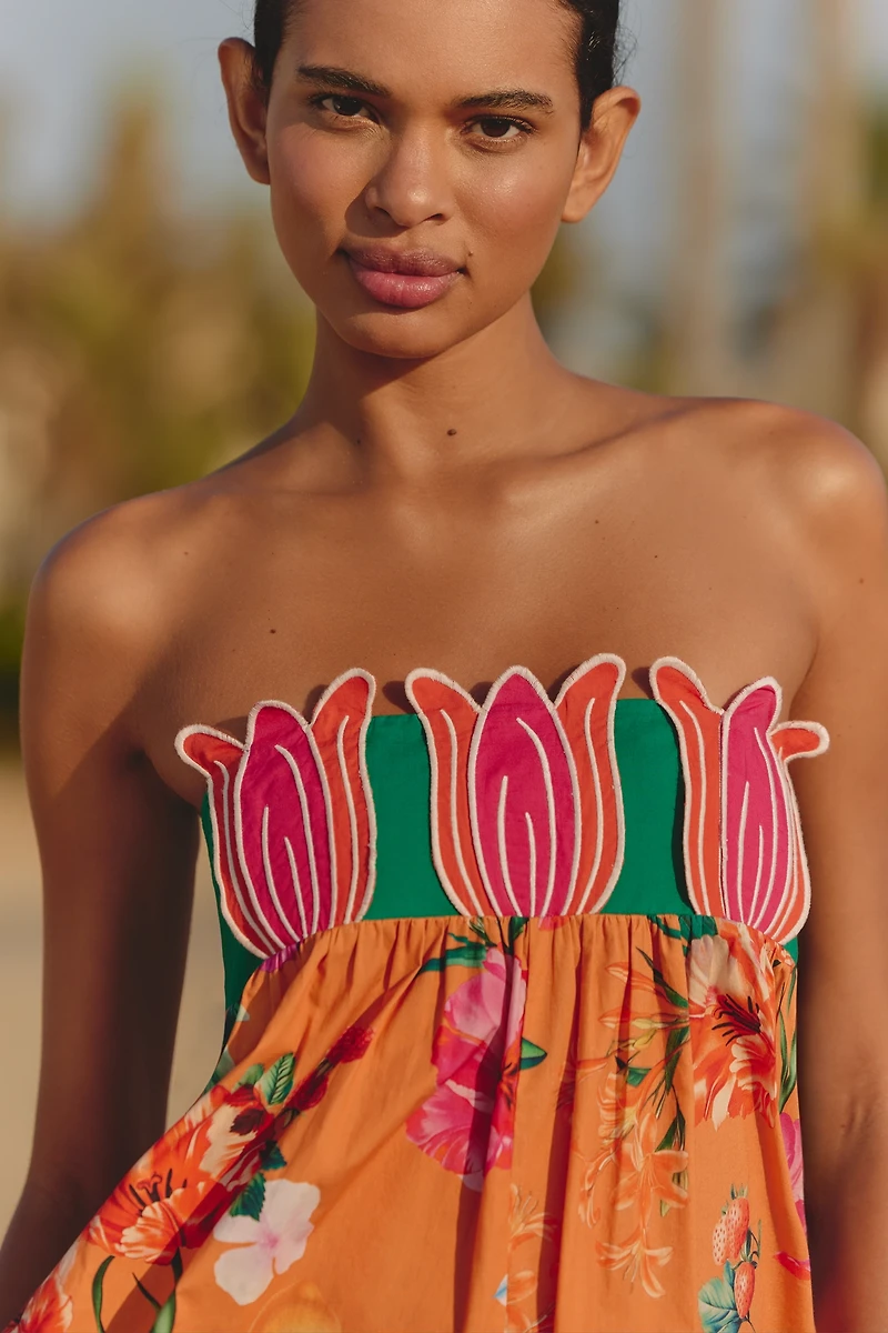 Celandine Strapless Tulip Babydoll Romper