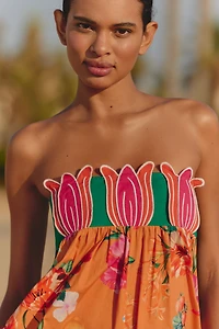 Celandine Strapless Tulip Babydoll Romper
