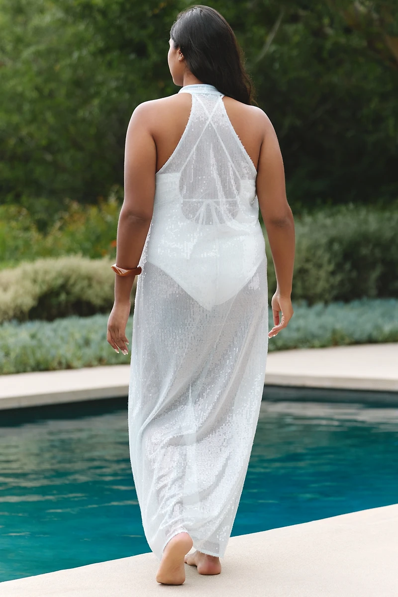 Sunday Brooklyn Plunged Sequin Maxi Dress