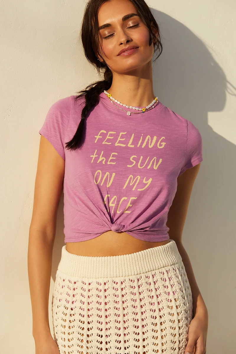 Celandine Mock-Neck Twist Baby Tee