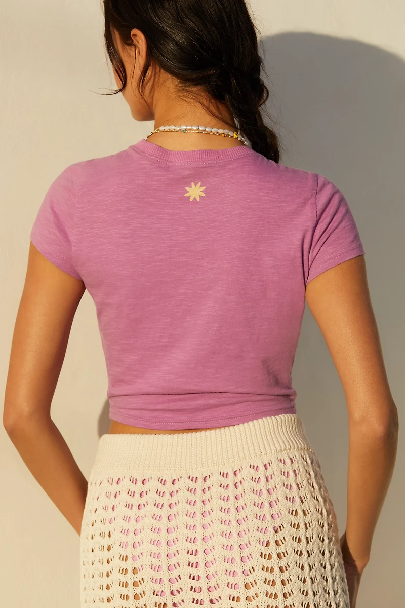 Celandine Mock-Neck Twist Baby Tee