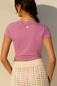 Celandine Mock-Neck Twist Baby Tee