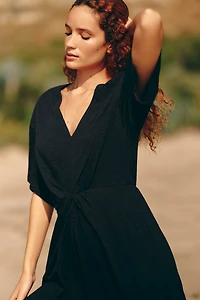 Celandine Long-Sleeve Ruched Maxi Dress