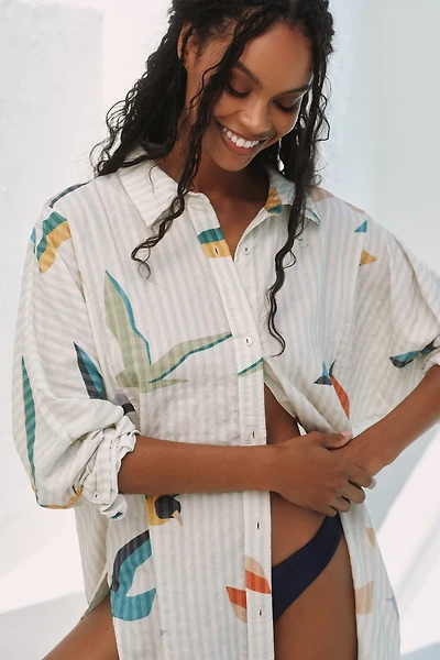 Celandine Printed Oversized Buttondown Shirt