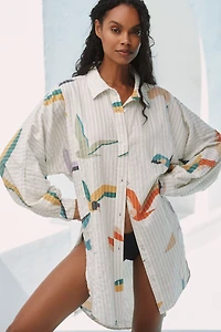 Celandine Printed Oversized Buttondown Shirt