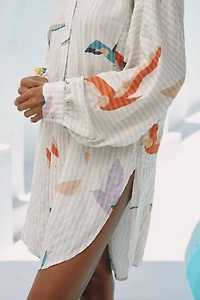 Celandine Printed Oversized Buttondown Shirt