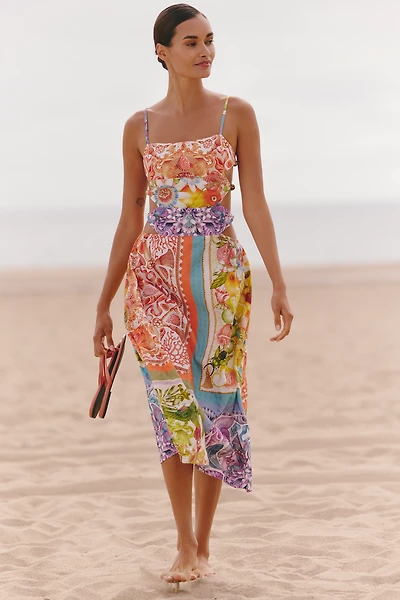 Celandine x Emily Carter Sleeveless Beaded Midi Dress