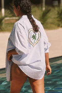 Celandine Graphic Oversized Buttondown Shirt