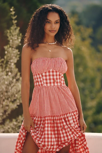 Celandine Strawberry Fields Strapless Waisted Dress