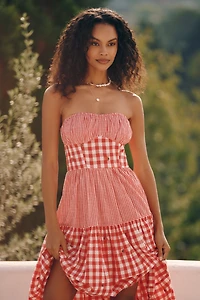 Celandine Strawberry Fields Strapless Waisted Dress
