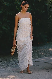 SUBOO Orbit Strapless Organza Maxi Dress