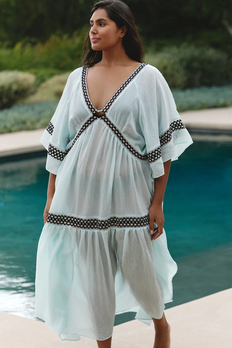 Celandine Plus Tiered V-Neck Kaftan