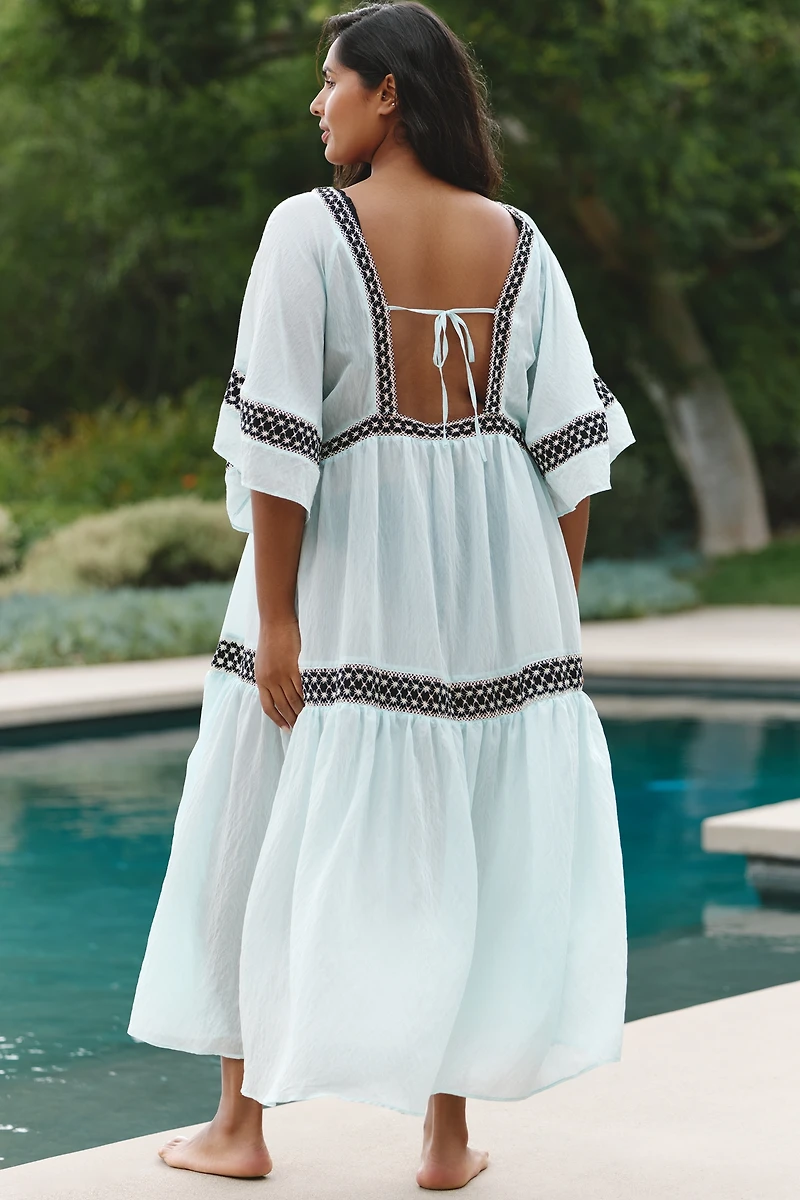 Celandine Plus Tiered V-Neck Kaftan