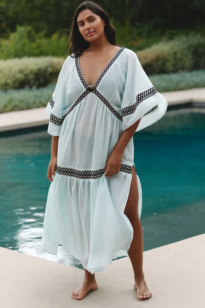 Celandine Plus Tiered V-Neck Kaftan