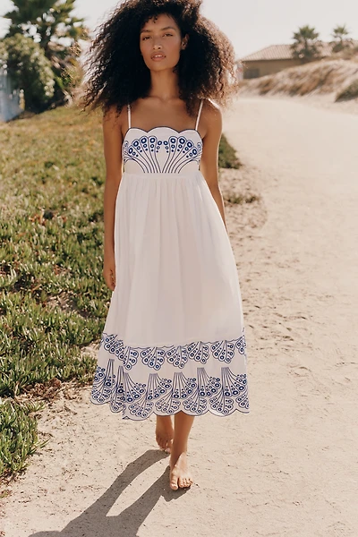 English Factory Embroidered Midi Dress