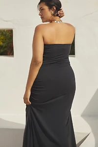 The Gabbie Strapless Ruched Tube Dress by Celandine