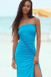 The Gabbie Strapless Ruched Tube Dress by Celandine