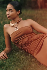 The Gabbie Strapless Ruched Tube Dress by Celandine