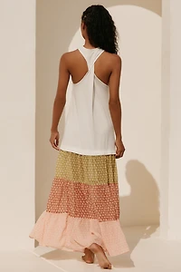 Celandine Sleeveless Scoop-Neck Tiered Maxi Dress