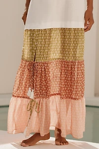 Celandine Sleeveless Scoop-Neck Tiered Maxi Dress