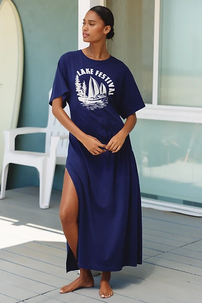Celandine Cotton Crew Neck T-Shirt Dress