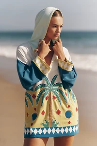 Celandine x Tigre Indigo Embroidered Poncho