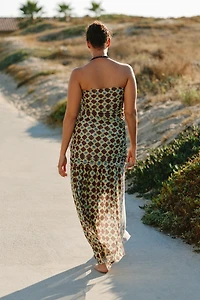 Celandine Printed Mesh Midi Dress
