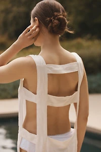 The Levina Wide-Strap Open-Side Midi Dress