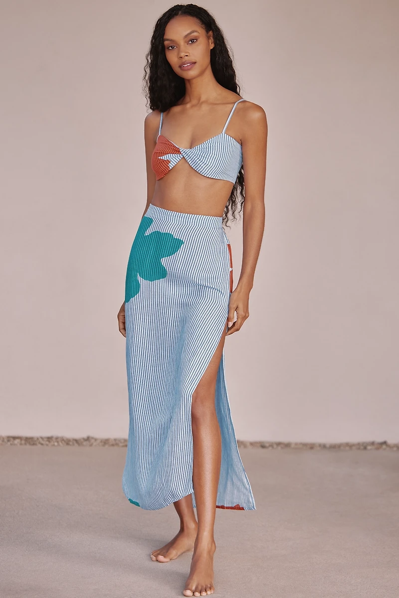 Celandine Linen Blend Bandeau Crop Top