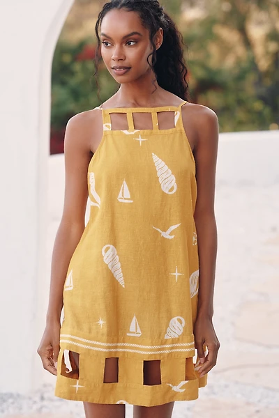Celandine Square-Neck Cutout Mini Dress