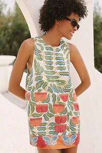 Celandine x Carla Petelski Mini Linen Blend Shift Dress