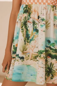 Celandine Strapless Patterned Bubble Mini Dress