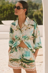 Celandine Linen Blend Printed Shorts